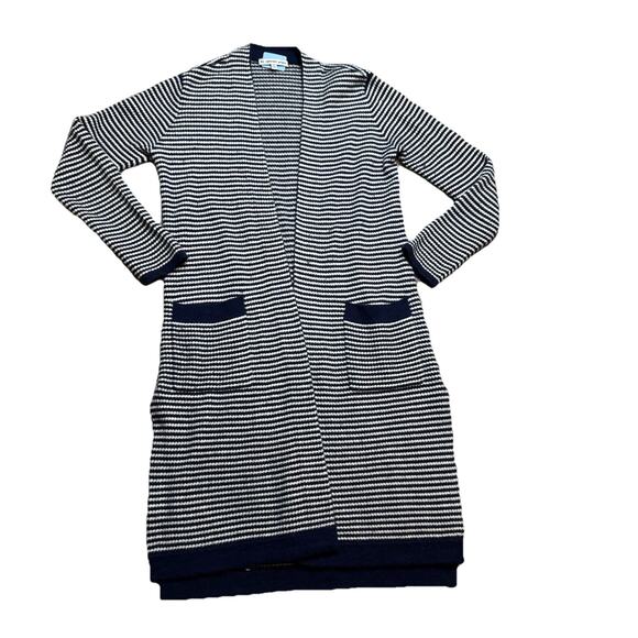 The Cashmere Project Duster Cardigan Sz S Blue White Nautical Coastal Cruise - Picture 1 of 16